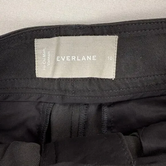 Everlane Women's The Tencel Way High Taper Pant Size 10 Black Ankle Pleated